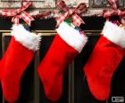 Рождественские носков с отделкой и висящ&amp;#107